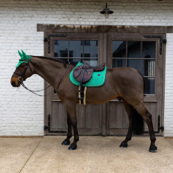 Tapis de Selle Velvet Horse Printing Jumping Kentucky Vert