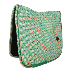 Tapis de Selle Velvet Pied-de-Poule Dressage Kentucky Vert clair / colourful