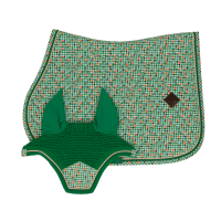 Tapis de Selle Velvet Pied-de-Poule Jumping Kentucky Vert clair / colourful