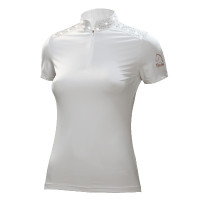 Polo de concours Tattini femme strass mélangés Blanc