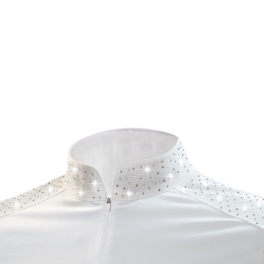 Polo de concours Tattini femme strass mélangés Blanc