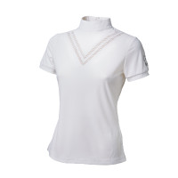Polo de concours Tattini fille coupes laser Blanc Polo de concours Tattini fille coupes laser Blanc