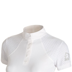 Polo de concours Tattini fille inserts microperforés Blanc