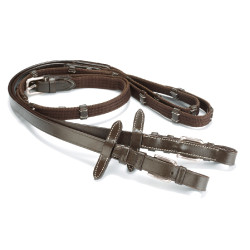 Rênes Daslö en toile boucles laiton poney