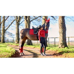 Tapis LeMieux Reflective Suede Dressage Square Chilli Rouge Tapis LeMieux Reflective Suede Dressage Square Chilli Rouge