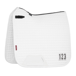 Tapis de selle Square Dressage LeMieux Compétition en coton Blanc Tapis de selle Square Dressage LeMieux Compétition en coton Blanc
