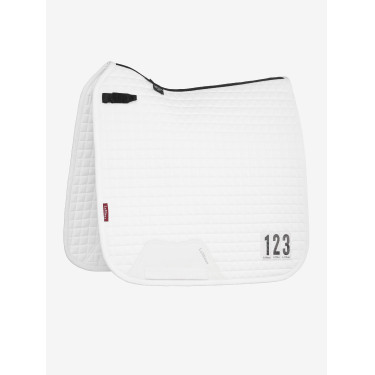 Tapis de selle Square Dressage LeMieux Compétition en coton Blanc