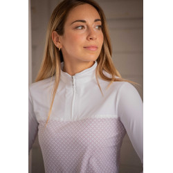 Polo de concours Pénélope Debbie Blanc / rose