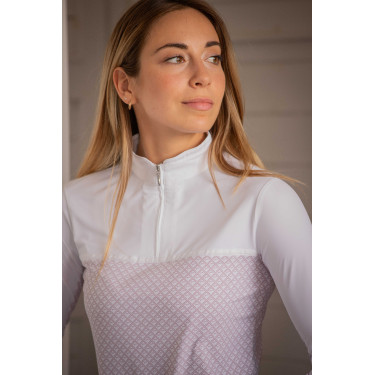 Polo de concours Pénélope Debbie Blanc / rose