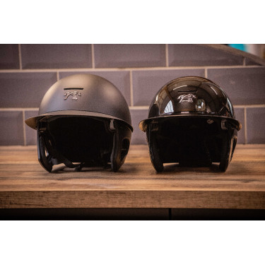 Casque Pénélope visière longue Noir brillant