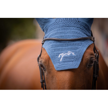 Bonnet chevaux Pénélope Coton Bleu lagon Bonnet chevaux Pénélope Coton Bleu lagon