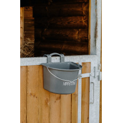 Mangeoire Hippotonic à crochets et anse Gris foncé