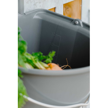 Mangeoire Hippotonic à crochets et anse Gris foncé