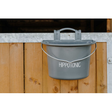 Mangeoire Hippotonic à crochets et anse Gris foncé