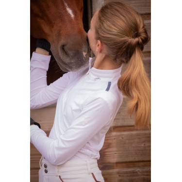 Polo de concours Pénélope Séville Mesh manches longues Blanc