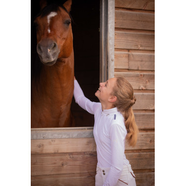 Polo de concours Pénélope Séville Mesh manches longues Blanc