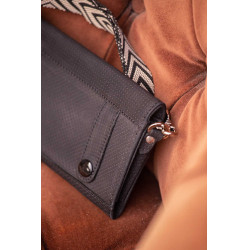 Pochette Pénélope Phone Pocket cuir perforé noir