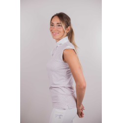 Polo de concours Pénélope Seville Blanc / logo rose Polo de concours Pénélope Seville Blanc / logo rose