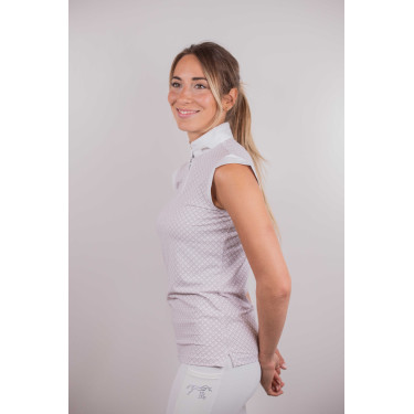 Polo de concours Pénélope Seville Blanc / logo rose Polo de concours Pénélope Seville Blanc / logo rose