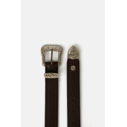 Ceinture western Horze Blaze cuir Marron