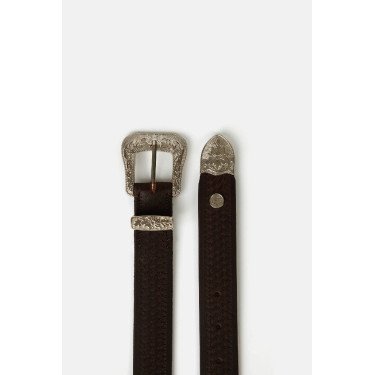 Ceinture western Horze Blaze cuir Marron