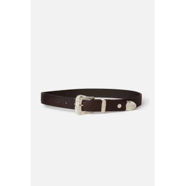 Ceinture western Horze Blaze cuir Marron