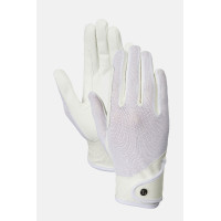 Gants d’équitation Horze Ally mesh Blanc brillant