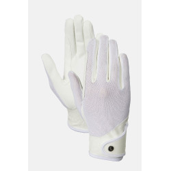 Gants d’équitation Horze Ally mesh Blanc brillant