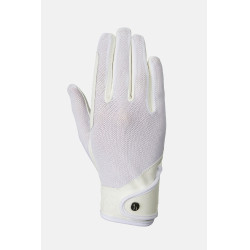 Gants d’équitation Horze Ally mesh Blanc brillant