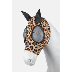 Masque anti-mouches Horze Elastic avec zip Léopard Motifs