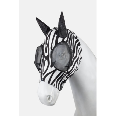 Masque anti-mouches Horze Elastic avec zip Zèbre Motifs Masque anti-mouches Horze Elastic avec zip Zèbre Motifs