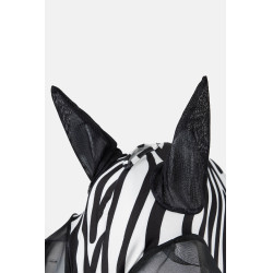 Masque anti-mouches Horze Elastic avec zip Zèbre Motifs