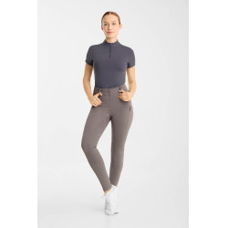 Pantalon d’équitation Horze Chara femme full grip Bois flotté Gris