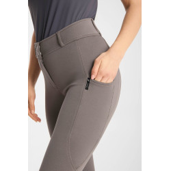 Pantalon d’équitation Horze Chara femme full grip Bois flotté Gris