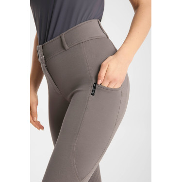 Pantalon d’équitation Horze Chara femme full grip Bois flotté Gris