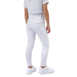 Pantalon hybrid Horze Young Rider Anya full grip Blanc brillant