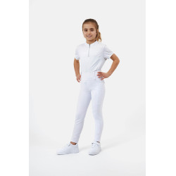 Pantalon hybrid Horze Young Rider Anya full grip Blanc brillant