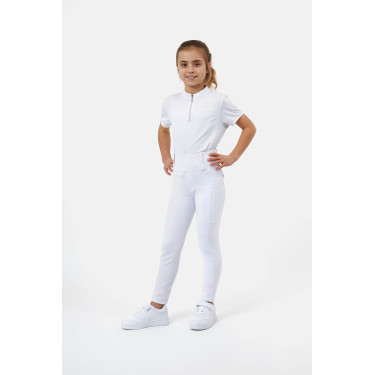 Pantalon hybrid Horze Young Rider Anya full grip Blanc brillant