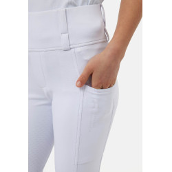 Pantalon hybrid Horze Young Rider Anya full grip Blanc brillant