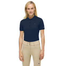 Polo manches courtes Tommy Hilfiger Equestrian femme Desert sky Bleu
