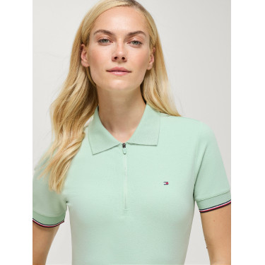 Polo zippé Anaheim Tommy Hilfiger Equestrian femme Menthe belair Vert