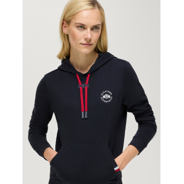 Sweat à capuche Laguna Tommy Hilfiger Equestrian femme logo Desert sky Bleu