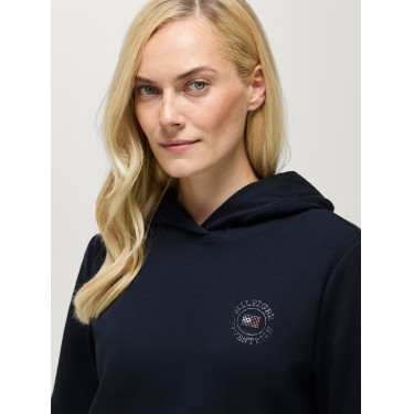 Sweat à capuche strass Hollywood Tommy Hilfiger Equestrian femme Desert sky Bleu