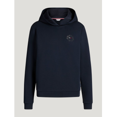 Sweat à capuche strass Hollywood Tommy Hilfiger Equestrian femme Desert sky Bleu