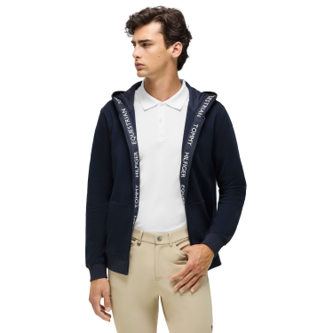 Sweat à capuche zippé Tommy Hilfiger Equestrian Ventura homme Desert sky Bleu