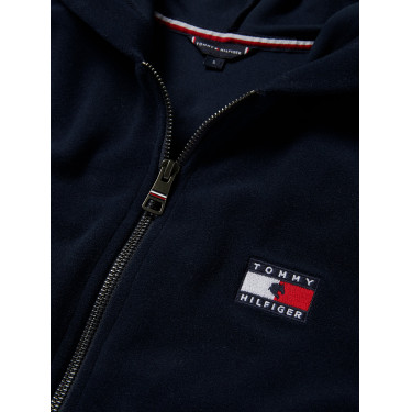 Sweat zippé à capuche Tommy Hilfiger Equestrian femme Whitney Desert sky Bleu Sweat zippé à capuche Tommy Hilfiger Equestrian femme Whitney Desert sky Bleu