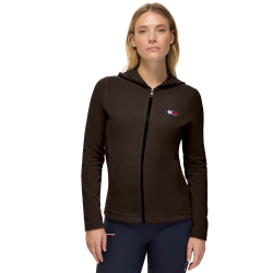 Sweat zippé à capuche Tommy Hilfiger Equestrian femme Whitney Brookwood Marron Sweat zippé à capuche Tommy Hilfiger Equestrian femme Whitney Brookwood Marron