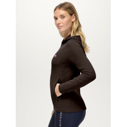 Sweat zippé à capuche Tommy Hilfiger Equestrian femme Whitney Brookwood Marron Sweat zippé à capuche Tommy Hilfiger Equestrian femme Whitney Brookwood Marron