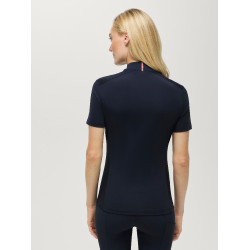 T-shirt d'entrainement Tommy Hilfiger Equestrian Palma 1/4 Zip femme manches courtes Desert sky Bleu