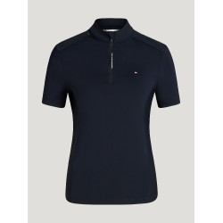 T-shirt d'entrainement Tommy Hilfiger Equestrian Palma 1/4 Zip femme manches courtes Desert sky Bleu